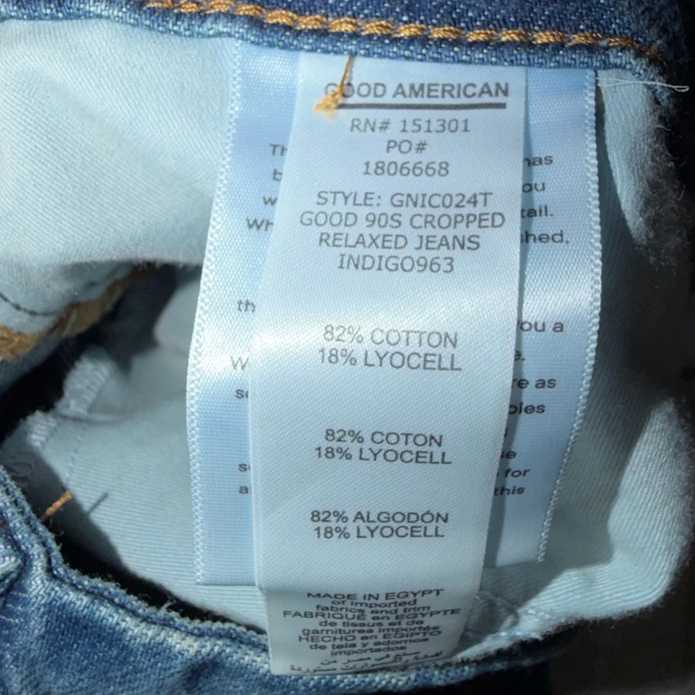 NWT Good American Good 90s Relaxed Jeans Cropped Straight Leg Size 2/26 - Picture 5 of 7